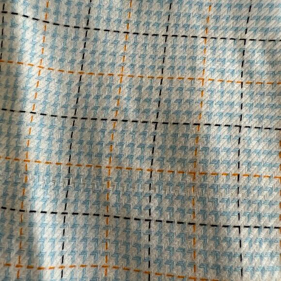 Peter Millar Mens Button Down Shirt Powder Blue Plaid Cotton Sz XL Easter Spring - Picture 7 of 11
